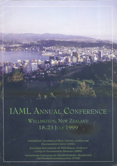 Cover to 1999 IAML conference in Wellington