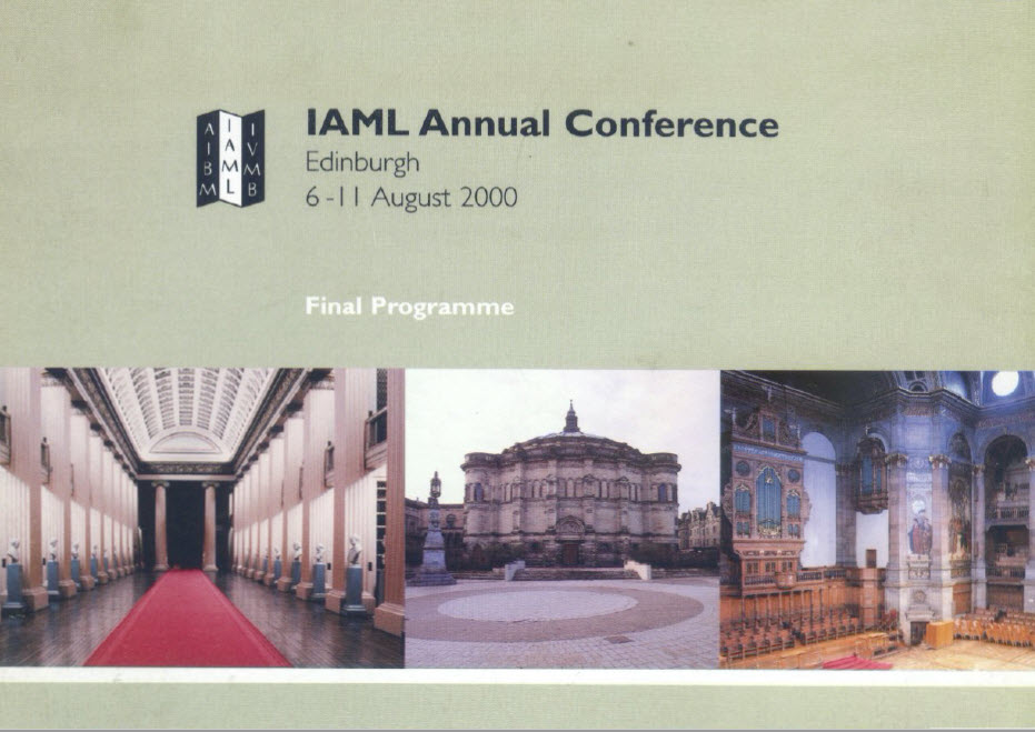 Cover to 2000 conference programme in Edinburgh
