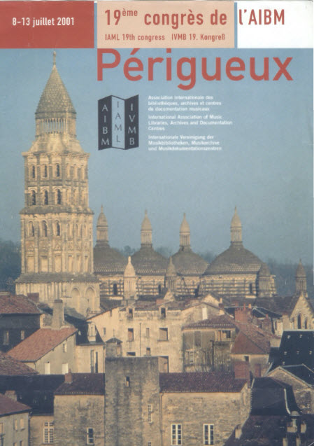 Cover to IAML programme, Périgueux 2001