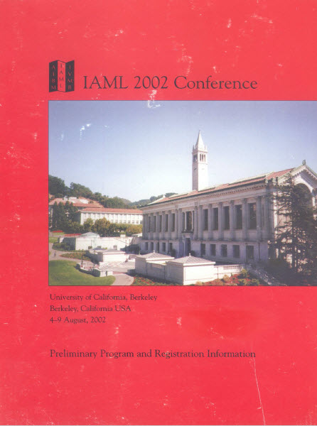 Cover to the 2002 IAML conference, Berkeley
