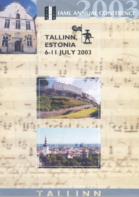 Cover to the IAML conference brochure in 2003 in Tallinn