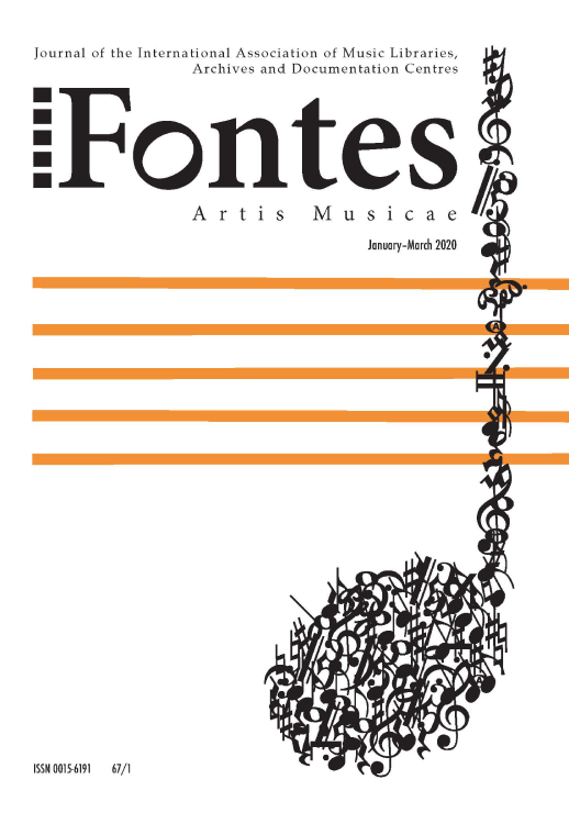 Cover of Fontes Artis Musicae for the January-March 2020 issue