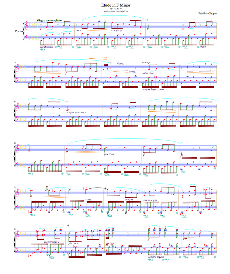 Example of music notation in Verovio, a music notation engraving library designed for the Music Encoding Initiative
