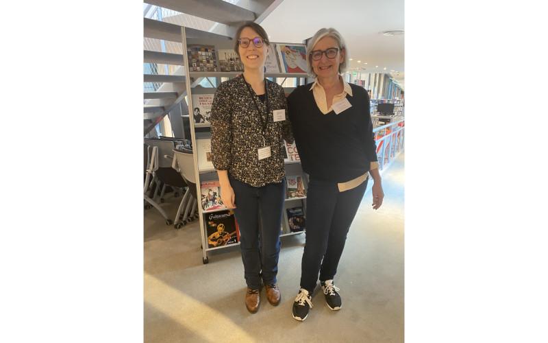 Cécile Cecconi (left) and Nathalie Castinel in the Médiathèque at the Cité de la musique | © Pia Shekhter